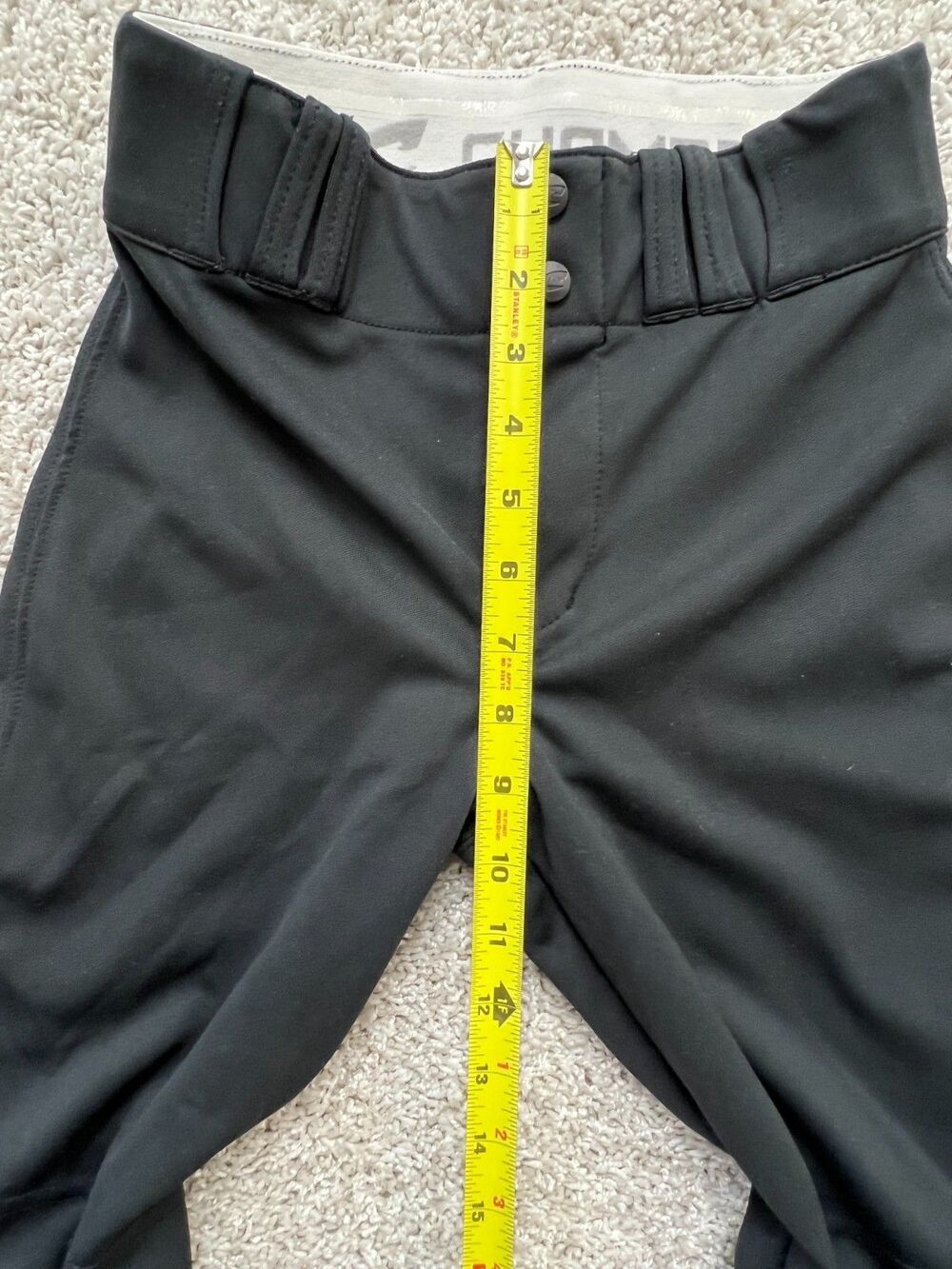 CHAMPRO Youth M Open Bottom Relaxed Fit Baseball Pants BLACK 30/30 - Picture 3 of 7